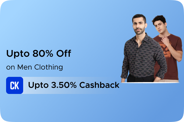 Tata CLiQ: Upto 80% Off on Men Fashion Clothing + Upto 3.5% CashKaro Cashback